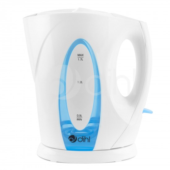 Dihl - White 1.7L Kettle Cordless with blue level indicator
