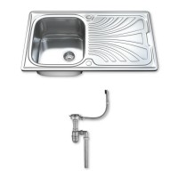 Dihl 1.0 Single Bowl Stainless Steel Kitchen Sink with Drainer & W...