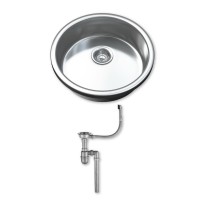 1091 1.0 Single Bowl Stainless Steel Kitchen Sink with Drainer & W...