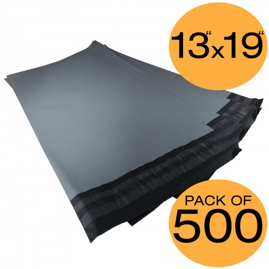 500 Grey Mailing Bags 13x19 50% Recycled Plastic Material Self Seal Strong Postal Poly