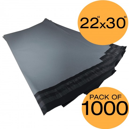 1000 Grey Mailing Bags 22x30 50% Recycled Plastic Material Self Seal Strong Postal Poly