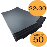 50 Grey Mailing Bags 22x30 50% Recycled Plastic Material Self Seal Str...