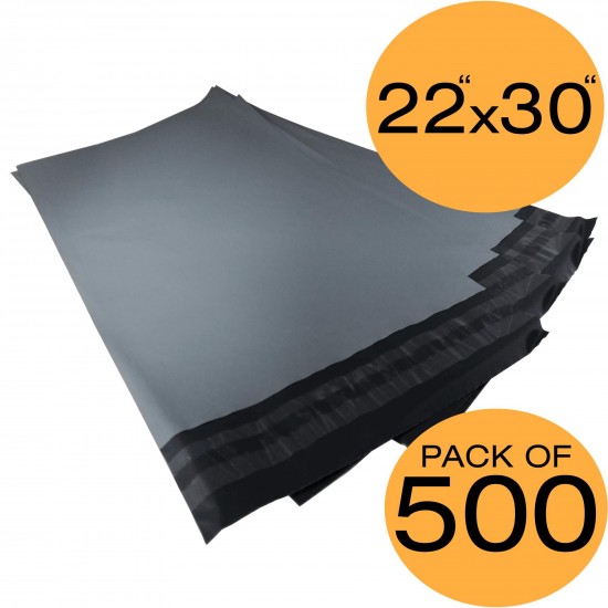 500 Grey Mailing Bags 22x30  50% Recycled Plastic Material Self Seal Strong Postal Poly