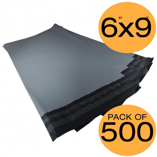 500 Grey Mailing Bags 6x9 50% Recycled Plastic Material Self Seal Strong Postal Poly