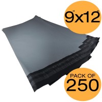 250 Grey Mailing Bags 9x12 50% Recycled Plastic Material Self Seal Str...