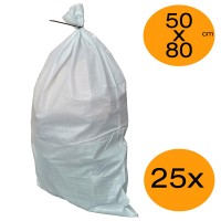 Rubble Sacks Builders Bag Pack of 25x 50cm x 80cm White Woven PP Sand ...
