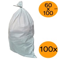 Rubble Sacks Polypropylene Pack of 100x 60cm x 100cm White Woven PP Bu...
