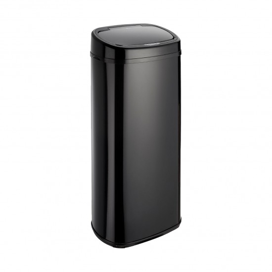 Dihl 68L Onyx Blackwith Black Lid Stainless Steel Auto Touchless Hands-free Sensor Kitchen Waste Dust Bin Automatic Motor