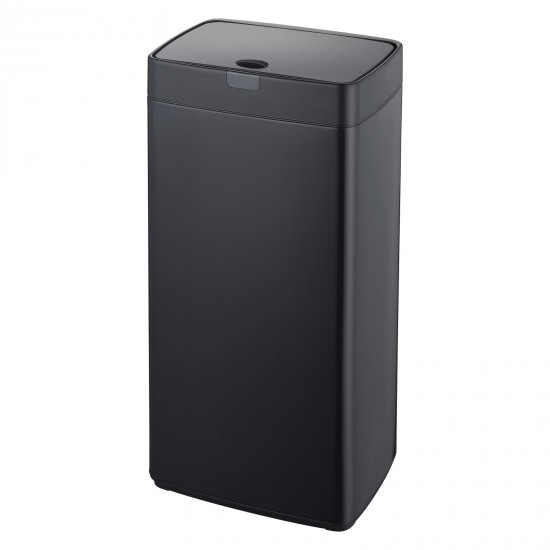 Dihl 45L Iris Black with Black Lid Rectangle Stainless Steel Auto Touchless Hands-free Sensor Kitchen Waste Dust Bin Automatic Motor
