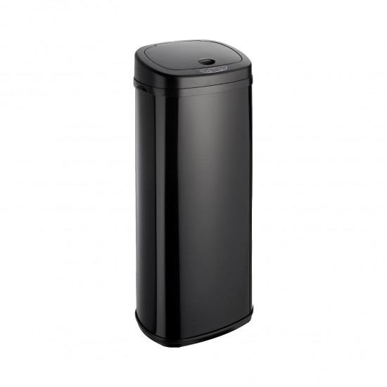 Dihl 50L Onyx Black with Black Lid Stainless Steel Auto Touchless Hands-free Sensor Kitchen Waste Dust Bin Automatic Motor
