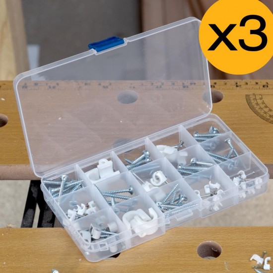 3x Pack of 15 Compartment Plastic Storage Box Jewellery Earring Beads Loom Band Scews Nail Art Case Container 3x Pack of 15 Compartment Plastic Storage Box Jewellery Earring Beads Loom Band Scews Nail Art Case Container