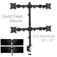 Dihl Quad Four Arm Desk Mount Bracket Stand for 13 - 27-Inch LCD/LED C...