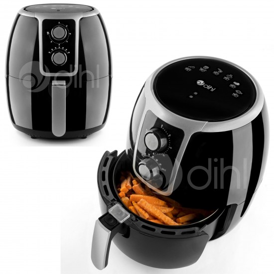 Dihl 3.7L Air Fryer Black Rapid Healthy Cooker Oven Low Fat Free Food Frying