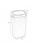 Dihl - UK MADE - 50L Black Bin with Chrome Sensor Lid Kitchen Waste Dust Bin Automatic Motor