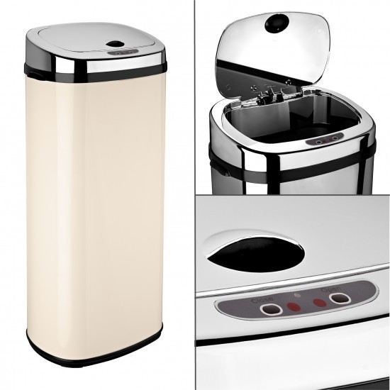 Dihl 30L 42L 50L Rectangle Cream Sensor Kitchen Waste Dust Bin Automatic