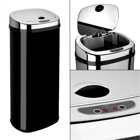 Dihl 30L 42L 50L Rectangle Black Sensor Kitchen Waste Dust Bin Automatic