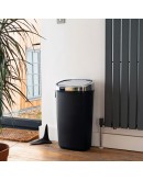 Dihl - UK MADE - 50L Black Bin with Chrome Sensor Lid Kitchen Waste Dust Bin Automatic Motor
