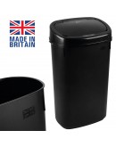 Dihl - UK MADE - 50L Black Bin with Black Sensor Bin Lid Kitchen Waste Dust Bin Automatic Motor