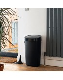 Dihl - UK MADE - 50L Black Bin with Black Sensor Bin Lid Kitchen Waste Dust Bin Automatic Motor