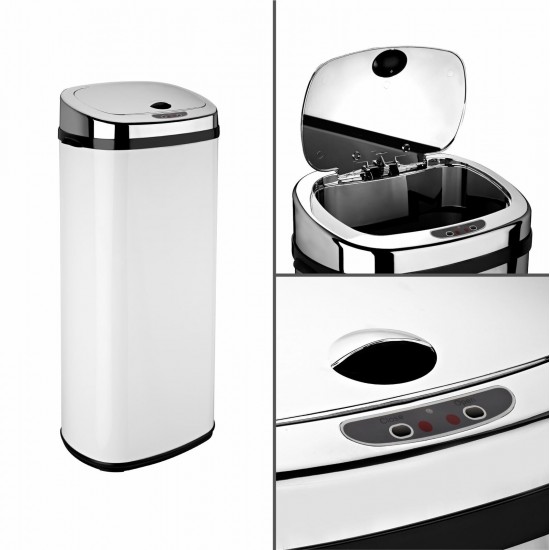 Dihl 30L 42L 50L Rectangle White Sensor Kitchen Waste Dust Bin Automatic