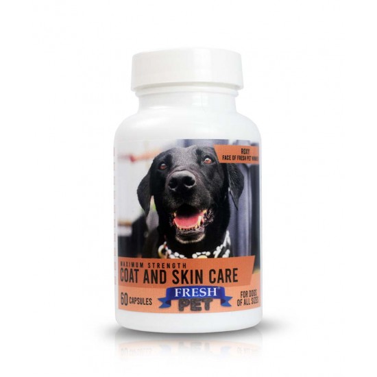  Fresh Pet Maximum Strength Dog Supplements Coat and Skin Care 60 Capsules