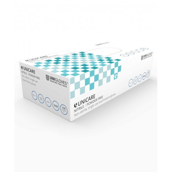  Nitrile Powder Free Premium Gloves Disposable PPE Blue Colour Large (Set Of 100)