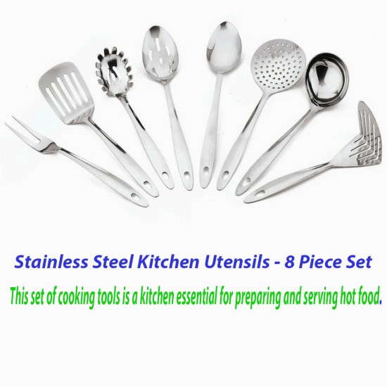 Stainless Steel Cooking Utensil Tool Set Of 8 Piece