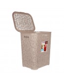 LARGE LAUNDRY BASKET WASHING CLOTHES STORAGE HAMPER RATTAN STYLE PLASTIC BASKET - Colour: Grey