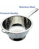 Stainless Steel DEEP Colander With Handle Pasta Strainer - Size: 20 cm With Handle
