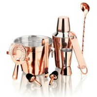 Manhattan Style 9pc Copper Plated Stainless Steel Cocktail Set Shaker ...