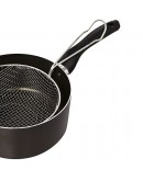 MADE IN UK Aluminium Non Stick Chip Pan with Basket Fryer Saucepan - Diameter: 20cm