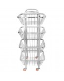 4 Tier Fully Assembled Vegetable Rack Trolley Kitchen Storage Cart Wheel