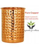 250 Ml Copper Hammered Glass For Healing Ayurvedic Tableware Accessories Set Of 6
