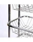4 Tier Fully Assembled Vegetable Rack Trolley Kitchen Storage Cart Wheel