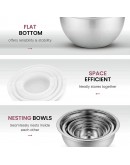  Stainless Steel Nesting Mixing Bowl with Lids - Size: Set of 5 (14,16,18, 22, 26cms) Clear Lid