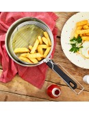 Stainless Steel INDUCTION Deep Chip Pan Fryer ROBUST Stainless Steel Basket 20cm