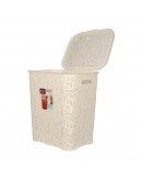 LARGE LAUNDRY BASKET WASHING CLOTHES STORAGE HAMPER RATTAN STYLE PLASTIC BASKET - Colour: Off White
