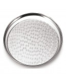 Stainless Steel Round Serving Table Tray Platter Dish Food Fruit Puja Thaali - Size: 55cm