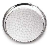 Stainless Steel Round Serving Table Tray Platter Dish Food Fruit Puja ...