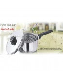 Stainless Steel INDUCTION Deep Chip Pan Fryer ROBUST Stainless Steel Basket 20cm