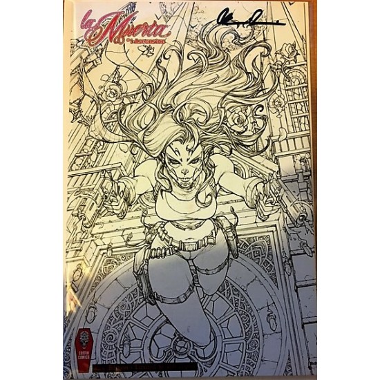 Coffin La Muerta Ascension #1 Sketch raw edition Signed with Certificate by Brian Pulido.