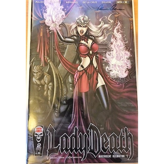 Coffin Lady Death Malevolent decimation #1 Standard signed Pulido with certificate