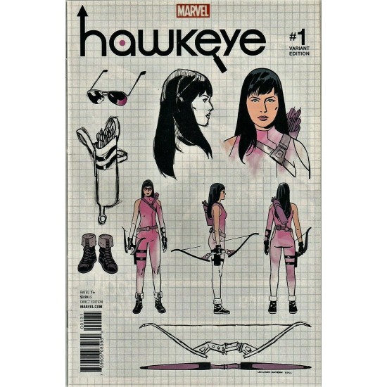 Marvel Hawkeye #1 1:10 design variant with Kate Bishop